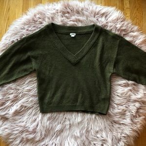 green garage knit sweater